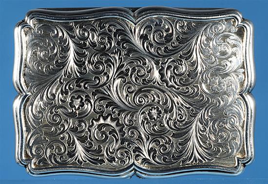 An early Victorian silver table snuff box, Length 4”/100 mm Width 47mm Weight 8.1oz/230grms